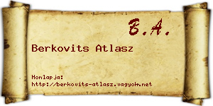 Berkovits Atlasz névjegykártya